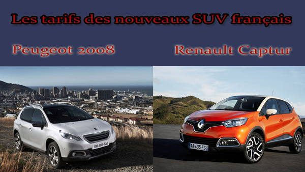Les Tarifs des nouveaux SUV français : Peugeot 2008 et Renault Captur