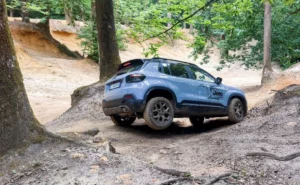 Nouvelle Jeep Avenger 4xe en forêt domaine off-road