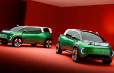 Le concept Fiat Multiplay vert pastèque avec sa benne de pick-up ouverte.